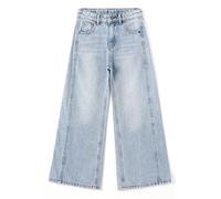 KIDSCOOL Filles Pantalon Jean Jambe Large Ample et Décontracté en Denim | Pantalon large tendance pour filles avec coupe ample baggy et délavage classique pour une tenue quotidienne décontractée