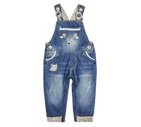 KIDSCOOL Salopette Jean Bébé Brodée, 9M-5T Combinaison Denim Lavé