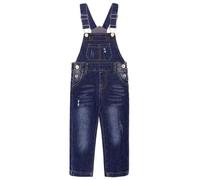 KIDSCOOL Salopette Jean Garçon Slim Déchirée Poche Bretelles Réglables | Bretelles réglables, grande poche poitrine et détails délavés donnent à cette salopette un style simple pour tous les jours
