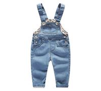 KIDSCOOL SPACE Bébé & Petits Garçons/Filles Salopette Denim Bleu,Salopette Jean,Bleu clair,12-18 Mois
