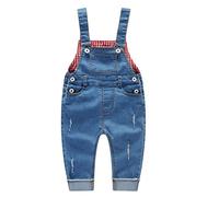 KIDSCOOL SPACE Bébé & Petits Garçons/Filles Salopette Denim Bleu,Salopette Jean,Bleu clair,12-18 Mois