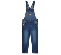KIDSCOOL SPACE Salopette en Jean pour Grandes Filles, Bande Élastique à 3 Boutons à l'intérieur de la Combinaison en Denim Doux Extensible,Bleu,11-12 Ans