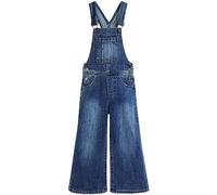 KIDSCOOL SPACE Salopette en jean slim pour fille, pantalon large en jean pour petits et grands enfants, bleu moyen, 6-7 ans