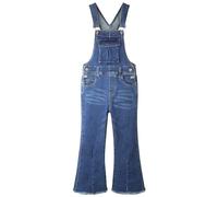 KIDSCOOL SPACE Salopette évasée en Denim pour Fille, Salopette en Jean avec Poches à Talons Profonds en Accordéon 3D, 16