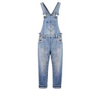KIDSCOOL SPACE Salopette Jean Denim Doux pour Filles Slim Washed Fashion,Bleu Clair,12-13 Ans