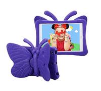 KidsFunCase Coque iPad Mini 2 Enfant, Mignonne Papillon Kids EVA étui, Choc Absorption Scratch résistant Enfant Cas de Pare-Chocs avec Support pour Apple iPad Mini 1/2/3/4 (7,9 Pouces) - Violet