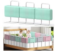 Kidsgigglz Barriere de Securite Enfant Lit, Barrière de Lit Anti-Chute Soft Pack Barrière Lit Enfant Protection de Bord de Lit Portable Hauteur Réglable Garde-Corps pour Lits Bébé-1Pcs 50cm, Lac Vert