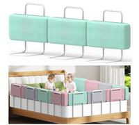 Kidsgigglz Barriere de Securite Enfant Lit, Barrière de Lit Anti-Chute Soft Pack Barrière Lit Enfant Protection de Bord de Lit Portable Hauteur Réglable Garde-Corps pour Lits Bébé-1Pcs 60cm, Lac Vert