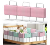 Kidsgigglz Barriere de Securite Enfant Lit, Barrière de Lit Anti-Chute Soft Pack Barrière Lit Enfant Protection de Bord de Lit Portable Hauteur Réglable Garde-Corp pour Lit Bébé -1Pcs 50cm Rose Cerise