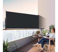 Kidsgigglz Brise Vue Retractable, Paravent Exterieur Retractable Store Exterieur Opaque, Protection de l'intimité et du Vent pour Balcon Terrasse Exterieur, Anthracite Store latéral, 100x300cm
