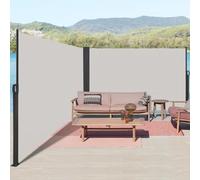 Kidsgigglz Brise Vue Retractable, Paravent Exterieur Retractable Store Exterieur Opaque, Protection de l'intimité et du Vent pour Balcon Terrasse Exterieur, Gris Store latéral, 180x600cm