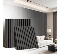 Kidsgigglz Panneaux acoustiques en bois Lot de 2-60 x 60 cm - panneau acoustique mural muraux d'insonorisation - pour isolation phonique - Pour salon, chambre à coucher, couloir, hôtel - Chêne noir