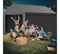 Kidsgigglz Tonnelle Carport 4x6 m, Grande Tente de Garage, UV et Tissu déperlant, pour SUV, Bateaux, camions ou entrepôt extérieur, Structure Durable et résistante aux intempéries (Gris)