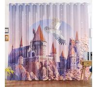 KIDSLOVE Rideau occultant motif chouette de dessin animé - Rideau occultant - Pour chambre à coucher, chambre d'enfant (4,280 x 245 cm (l x h) / 140 x 245 cm x 2