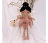 Kidsmood Fée personnalisée avec boîte à dents de lait - Doudou mignon et poupée comme cadeau de baptême fille - Poupée en tissu comme cadeau de naissance et 1er anniversaire - Kit de fée avec nom