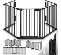 KIDUKU Barrière de sécurité enfant 305 cm | Barrière Pare Feu | Grille de protection métal - pliable | avec porte inclus