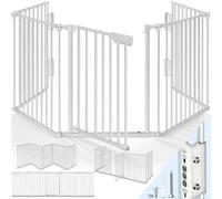 KIDUKU® Barrière de sécurité Enfant - Grande Version 420 cm | Grille de Protection métal - Pliable | avec Porte Inclus | 7 éléments - Pré-assemblé