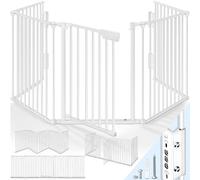KIDUKU® Barrière de sécurité Enfant - Grande Version 540 cm | Grille de Protection métal - Pliable | avec Porte Inclus | 9 éléments - Pré-assemblé