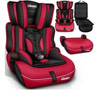 KIDUKU® Siège auto pour enfants avec Protection, évoluant avec la croissance, Norme ECE R129/03, de 9 kg à 36 kg (de 1 à 12 ans), Groupe 1 + 2 + 3 (Noir/Rouge)