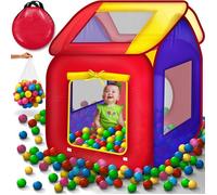 KIDUKU® Tente de Jeu Enfant | Cube + 200 Balles + Sac de Transport | Piscine à balles | l'intérieur et l'extérieur| Pop-up Maison