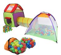 KIDUKU® Tente de Jeu Igloo avec Tunnel + Maison de Jeu + 200 balles + étui de Transport