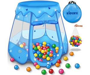 KIDUKU® Tente de Jeu pour Enfants + 100 balles + étui de Transport (Bleu)
