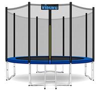 KIDUKU Trampoline Ø 244 cm Kit Complet avec Filet de sécurité échelle Housse de Bord ancrage au Sol et Accessoires
