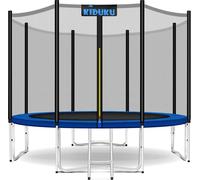 KIDUKU Trampoline Ø 244 cm | Kit Complet avec Filet de sécurité, échelle, Housse de Bord, ancrage au Sol et Accessoires