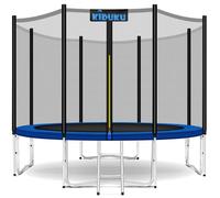 KIDUKU Trampoline Ø 366 cm | Kit Complet avec Filet de sécurité, échelle, Housse de Bord, ancrage au Sol et Accessoires