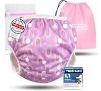 KIDVERSE Couche Piscine bébé 0 à 3 Ans - réglable, réutilisable & Lavable avec Pochette - pour Fille & garçon - qualité certifiée - Couche de Bain bébéche de Bain pour bébé de 0 à 3 Ans