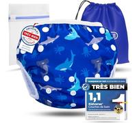 KIDVERSE Couche Piscine bébé 0 à 3 Ans - réglable, réutilisable & Lavable avec Pochette - pour Fille & garçon - qualité certifiée - Couche de Bain bébéche de Bain pour bébé de 0 à 3 Ans