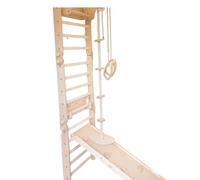 KIDWOOD Espalier pour enfants à partir de 2 ans - Triangle d'escalade en bois naturel - Fabriqué en UE - Avec toboggan