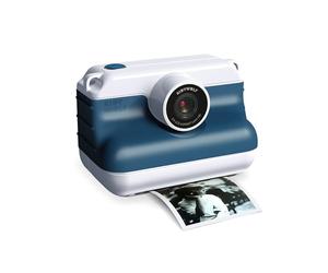 KIDYWOLF - K-Print Bleu - Appareil Photo Instantané Enfant 8ans+ | Impression thermique sans encre, stickers inclus, photos instantanées à personnaliser, dès 8 ans