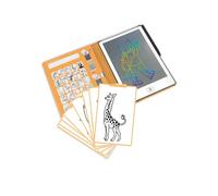 KIDYWOLF - KIDYDRAW MINI Animaux - Tablette à Dessiner 30 Calques | Écran LCD 8,2 pouces, 30 modèles réutilisables à décalquer, ardoise magique légère, bouton d'effacement, dès 4 ans