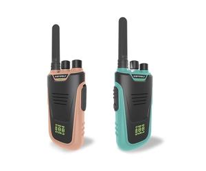 KIDYWOLF - KIDYTALK Rose et Bleu - Lot de 2 Talkies-Walkies Enfant 5ans+ | Rechargeables par USB, légers et faciles à utiliser, jeu d'aventure en duo dedans comme dehors, portée jusqu'à 6 km