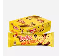 Kidzkandy Twix-Flutes Rouleau de gaufrette - Un délicieux bâton de gaufrette rempli de chocolat 12 barres de chocolat - Collation parfaite pour les amateurs de chocolat ! Panier de chocolat cadeau de