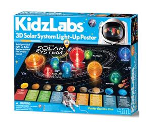 KidzLabs/Poster Lumineux 3D du système Solaire avec pièces de planète - Jouet sur Le thème de la Science à partir de 5 Ans