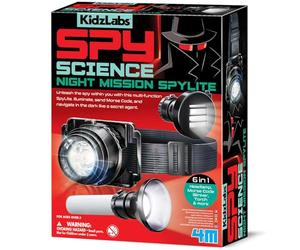 KidzLabs - Spylite Spylite de Mission Nocturne pour Enfants, kit de détection de Jeu de rôle Espion avec spylite et Code Morse pour Enfants à partir de 5 Ans