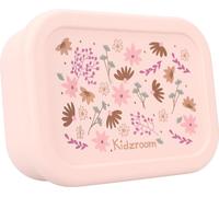 Kidzroom Boîte à déjeuner pour enfants en silicone - Boîte à pain rose avec imprimé floral & 3 compartiments