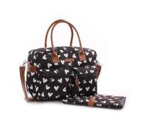 Kidzroom Sac à Langer Blanc et Noir - 17 L - Avec Porte-Bouteille et Tapis à Langer