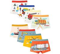 Kiench Boxer Enfant Garçon Culotte Coton sous-vêtement Motifs Lot de 8 FR 3-5 Ans, Camion de Pompiers