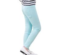 Kiench Legging avec Poches Ecole Pantalon Long Jegging Enfant Fille FR 6-7 Ans, Bleu Clair