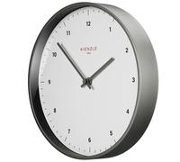 Kienzle Horloge murale radio-pilotée Classic 25 cm, silencieuse, cadre en acier, DCF, argent/blanc