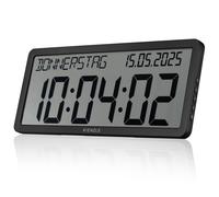 KIENZLE Horloge murale radio-pilotée avec affichage de la date noire
