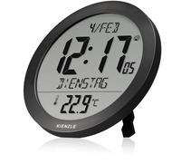 Horloge murale radio-pilotée KIENZLE avec température intérieure noir