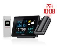 Station météo - KIENZLE - Avec projection - Noir - Intérieur - Fonction alerte de gel