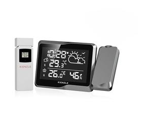 Kienzle Station météo sans fil avec projection murale, réveil DCF | Kienzle Station météo sans fil avec projection murale, réveil DCF