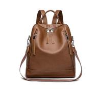 Kiepoar Femme Sac à Dos en PU Cuir, Sac porté Dos Sac à Bandoulière Sac à Main Élégante, Sac d'école à la Mode Multipocket Grande Capacité pour Travail L'école Voyage