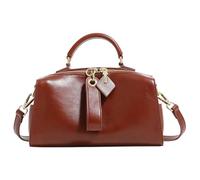 Kiepoar Sac à Main en Cuir Femme - Sac à Bandoulière Petit Sac d'épaule Elégant avec Bandoulière Deux Styles, Retro Boston Sac portés Main Poignée Supérieure Grande Capacité Chic