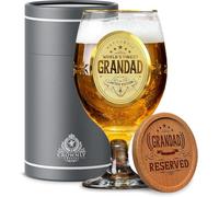 Kies® Cadeau pour grand-père, verre à bière personnalisé, 400 ml, cristal sans plomb, capacité 14 oz, cadeau d'anniversaire, calendrier de l'avent, bière
